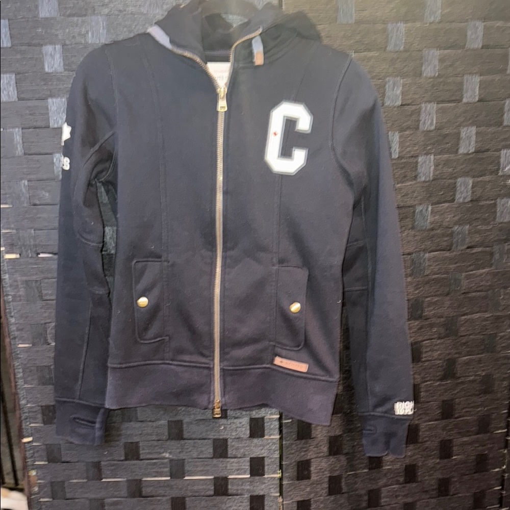 Roots Black Varsity Jacket with Full-Length Zipper
